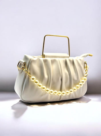 Laxuria Chunat Bag.(pearl white)